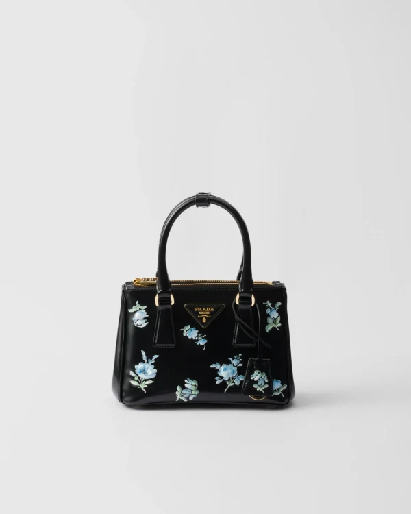 Mini Bags | Mini Bags*Prada Galleria printed brushed leather mini-bag Black