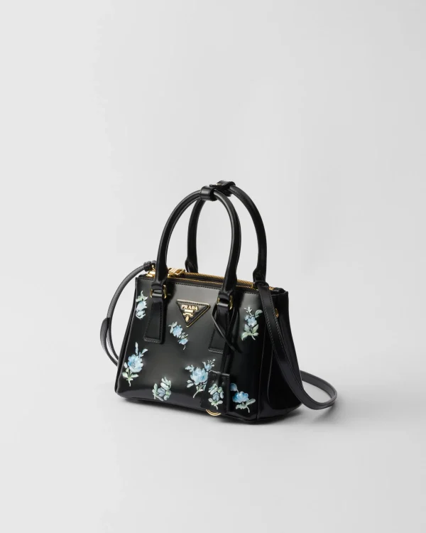 Mini Bags | Mini Bags*Prada Galleria printed brushed leather mini-bag Black