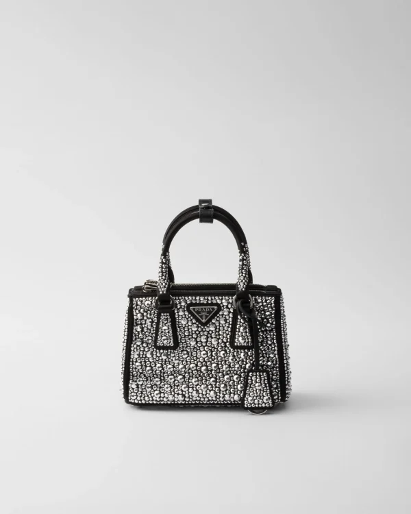 Mini Bags | Mini Bags*Prada Galleria satin micro-bag with decorations Metal