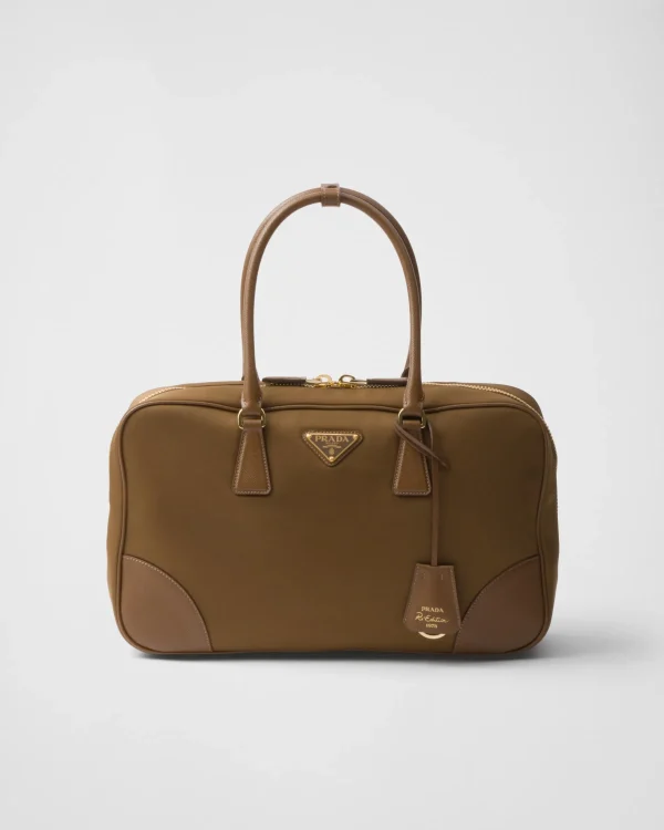 Top Handles | Top Handles*Prada Re-Edition 1978 large Re-Nylon and Saffiano leather two-handle bag Corkbeige