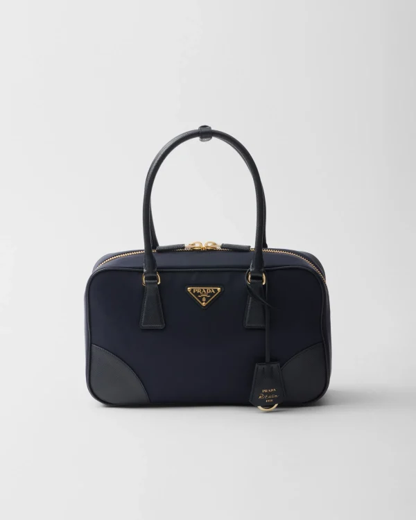 Top Handles | Top Handles*Prada Re-Edition 1978 medium Re-Nylon and Saffiano leather two-handle bag Navy