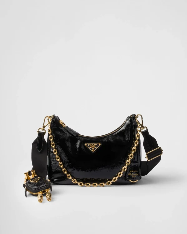 Shoulder Bags | Shoulder Bags*Prada Re-Edition 2005 naplak patent leather bag Black