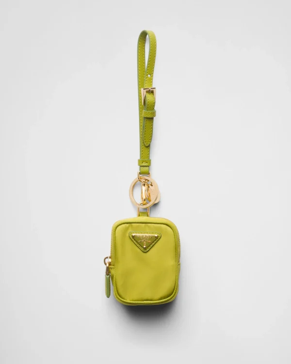 Bag Charms And Keychains*Prada Re-Edition 1978 Re-Nylon mini-pouch Ferngreen