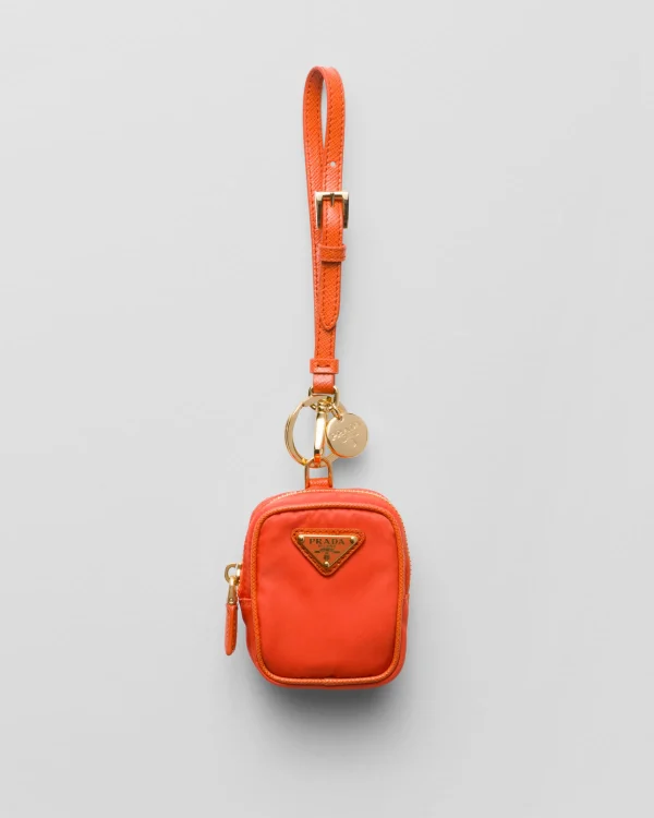 Bag Charms And Keychains*Prada Re-Edition 1978 Re-Nylon mini-pouch Orange