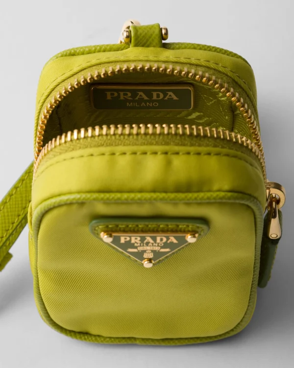 Bag Charms And Keychains*Prada Re-Edition 1978 Re-Nylon mini-pouch Ferngreen