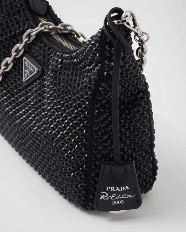 Shoulder Bags | Shoulder Bags*Prada Re-Edition 2005 satin bag with crystals Black