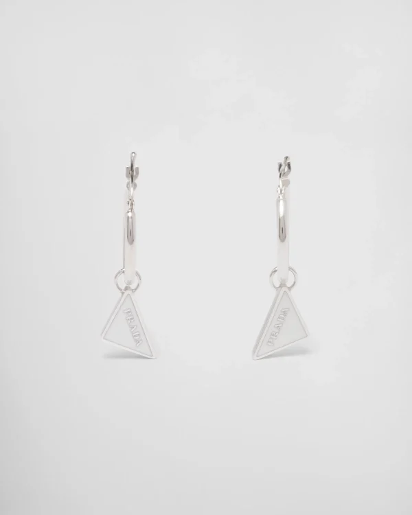 Jewels*Prada Symbole drop earrings White