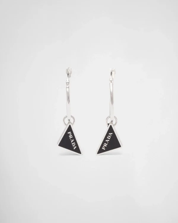 Jewels*Prada Symbole drop earrings Black