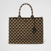 Briefcases | Totes*Prada Symbole embroidered fabric tote bag Black/beige