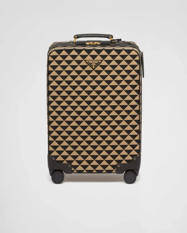 Luggage And Carry On | Luggage And Carry On*Prada Symbole embroidered fabric trolley Black/beige