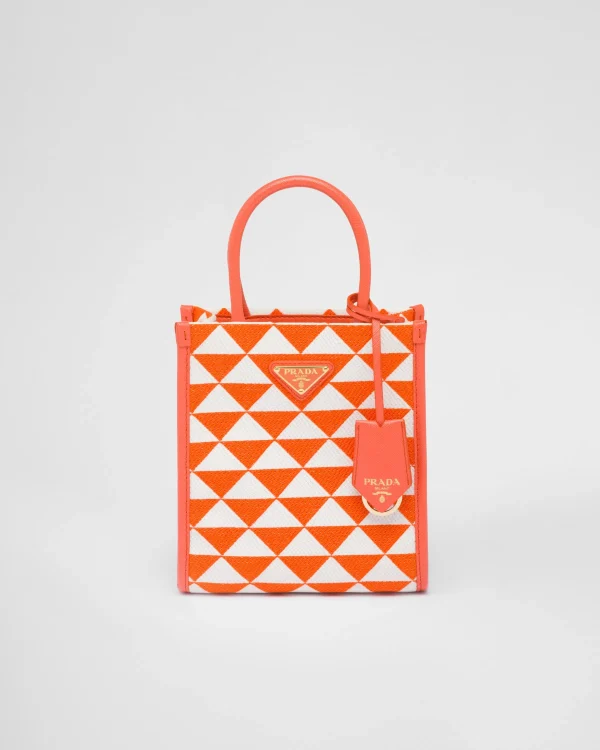 Mini Bags | Mini Bags*Prada Symbole embroidered fabric mini bag Orange/white