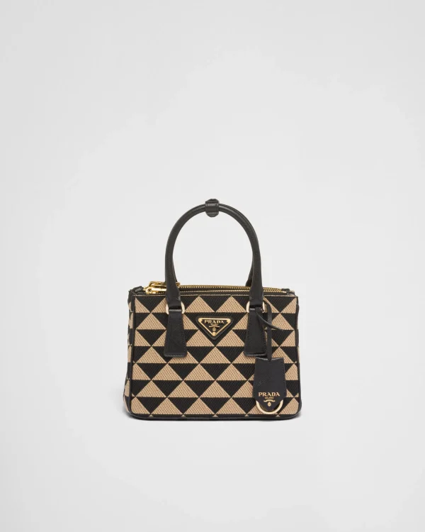 Mini Bags | Mini Bags*Prada Symbole embroidered fabric mini bag Black/beige