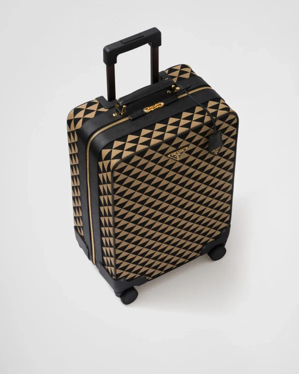 Luggage And Carry On | Luggage And Carry On*Prada Symbole embroidered fabric trolley Black/beige