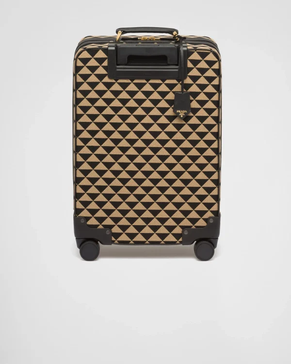 Luggage And Carry On | Luggage And Carry On*Prada Symbole embroidered fabric trolley Black/beige