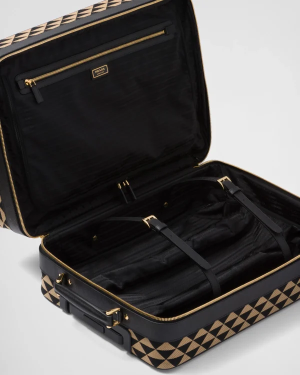 Luggage And Carry On | Luggage And Carry On*Prada Symbole embroidered fabric trolley Black/beige