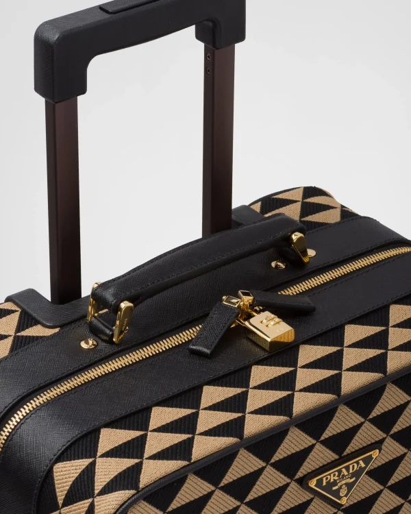 Luggage And Carry On | Luggage And Carry On*Prada Symbole embroidered fabric trolley Black/beige