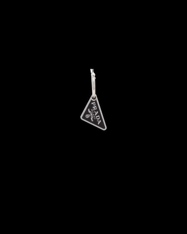 Jewels*Prada Symbole pendant earring Black