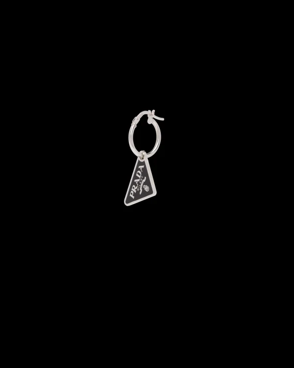 Jewels*Prada Symbole pendant earring Black