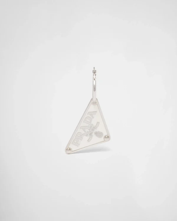 Jewels*Prada Symbole pendant left earring White