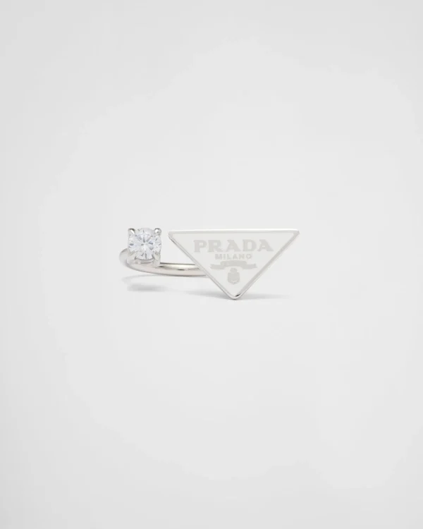 Jewels*Prada Symbole ring White/crystal