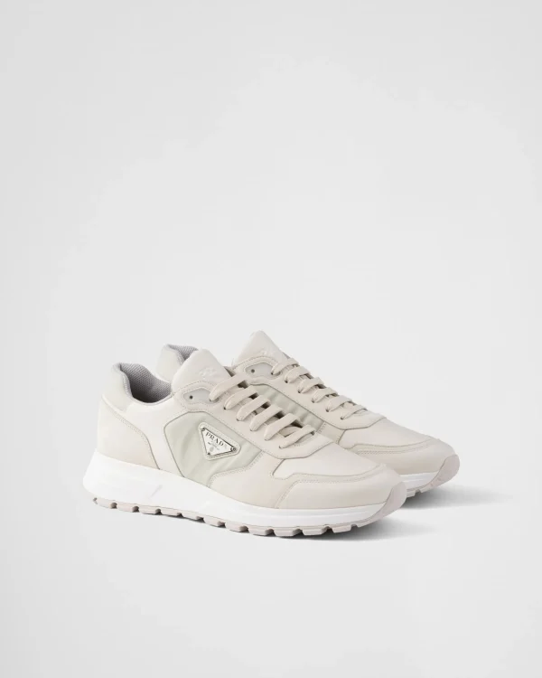 Sneakers*Prada Prax 01 nubuck and Re-Nylon sneakers Chalkwhite