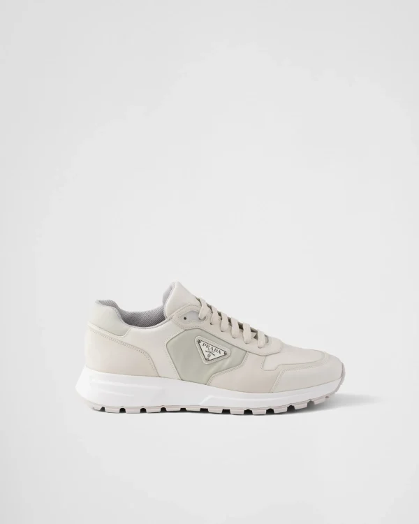 Sneakers*Prada Prax 01 nubuck and Re-Nylon sneakers Chalkwhite