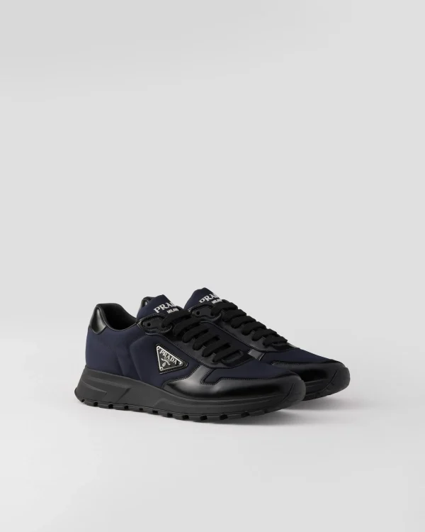 Sneakers*Prada Prax 01 Re-Nylon and brushed leather sneakers Blue/black