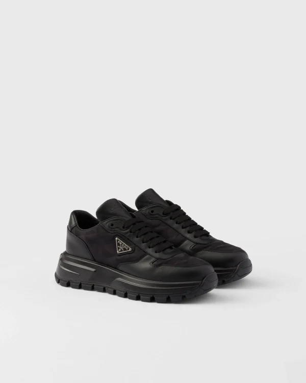 Sneakers*Prada Prax 01 Re-Nylon and leather sneakers Black