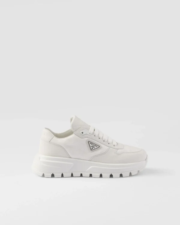 Sneakers*Prada Prax 01 Re-Nylon and leather sneakers White