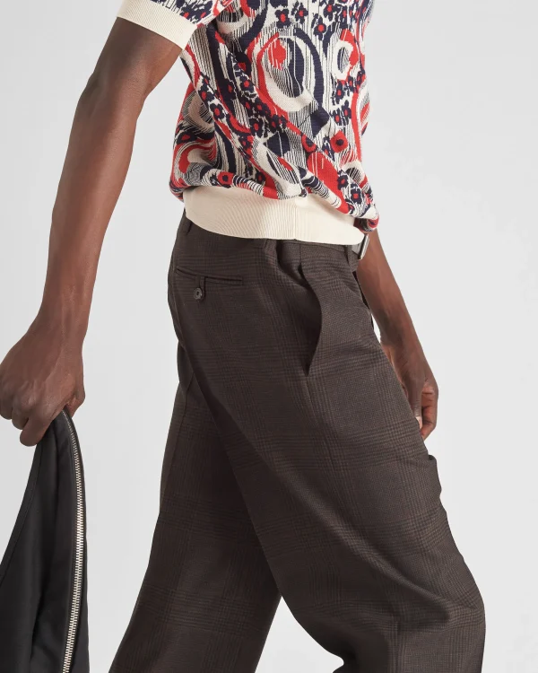 Trousers And Bermudas*Prada Prince of Wales pants Ebony