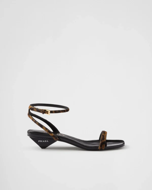 Sandals*Prada Printed leather sandals Honey