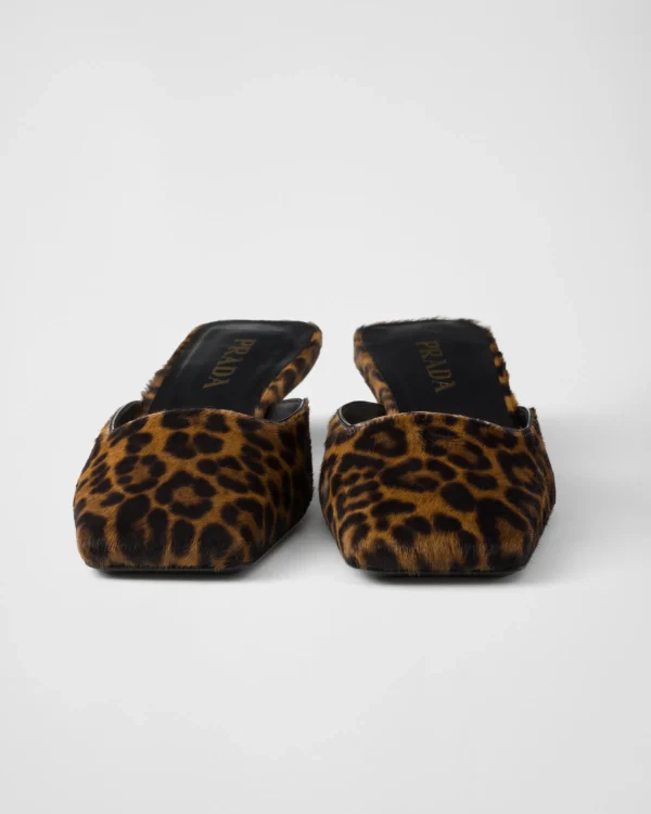 Slippers And Mules*Prada Printed leather slides Honey