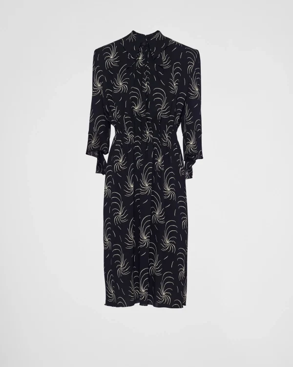 Dresses*Prada Printed sablé dress Black