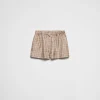 Trousers And Shorts*Prada Printed silk twill shorts Camelbrown