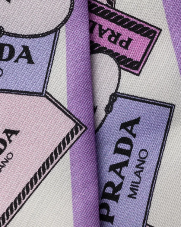 Silks And Scarves*Prada Printed silk twill skinny scarf Wisteria