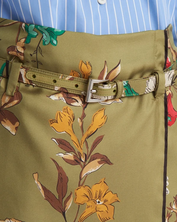 Skirts*Prada Printed silk twill skirt Militarygreen