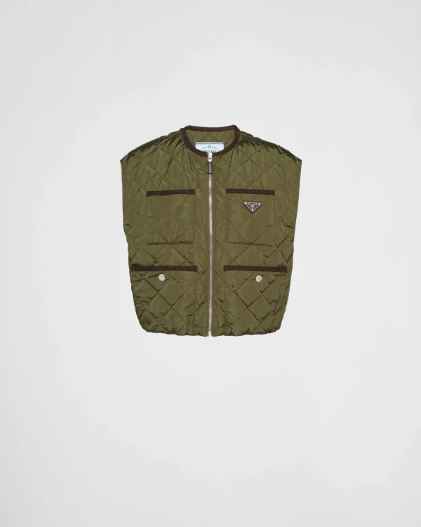 Outerwear*Prada Quilted light Re-Nylon vest Militarygreen