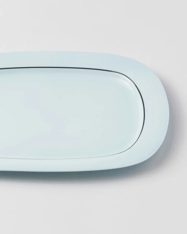 Trays And Table Accessories*Prada Rectangular porcelain tray - Celadon Celadonlightblue