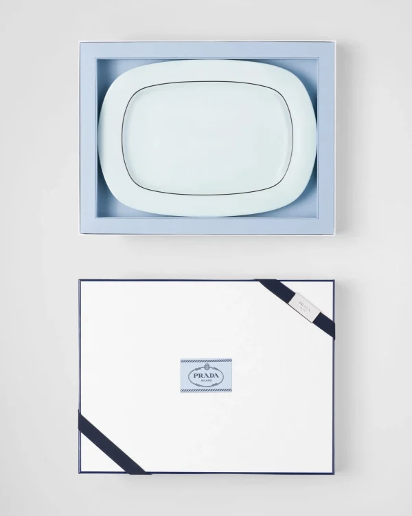 Trays And Table Accessories*Prada Rectangular porcelain tray - Celadon Celadonlightblue