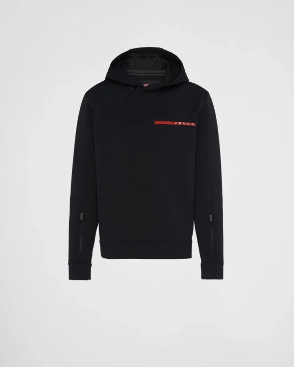 Men's Collection*Prada Recycled double jersey hoodie Black