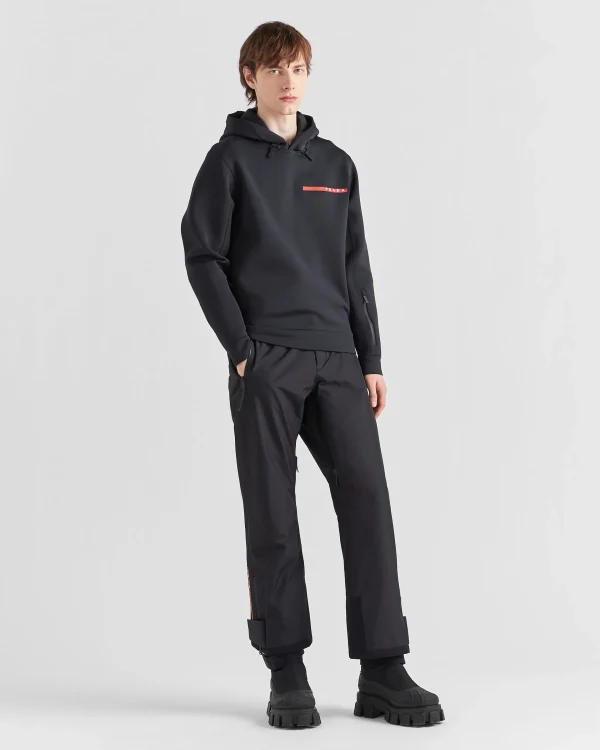 Men's Collection*Prada Recycled double jersey hoodie Black