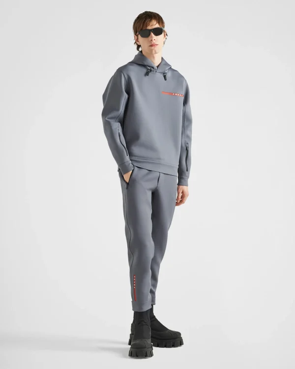 Men's Collection*Prada Recycled double jersey hoodie Irongray