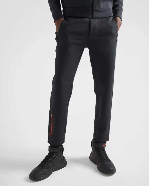 Men's Collection*Prada Recycled double jersey pants Black