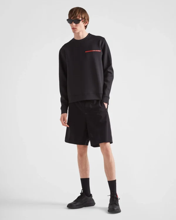 Men's Collection*Prada Recycled double jersey sweatshirt Black