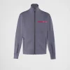 Men's Collection*Prada Recycled double jersey zip-up sweatshirt Irongray