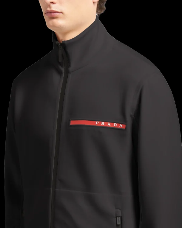 Men's Collection*Prada Recycled Double Technical Jersey sweatshirt jacket Black