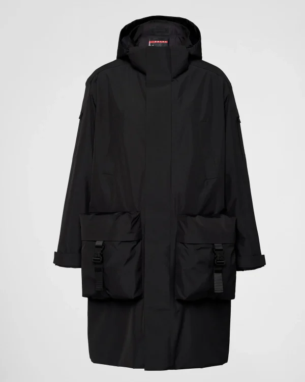 Men's Collection*Prada Recycled technical fabric raincoat Black