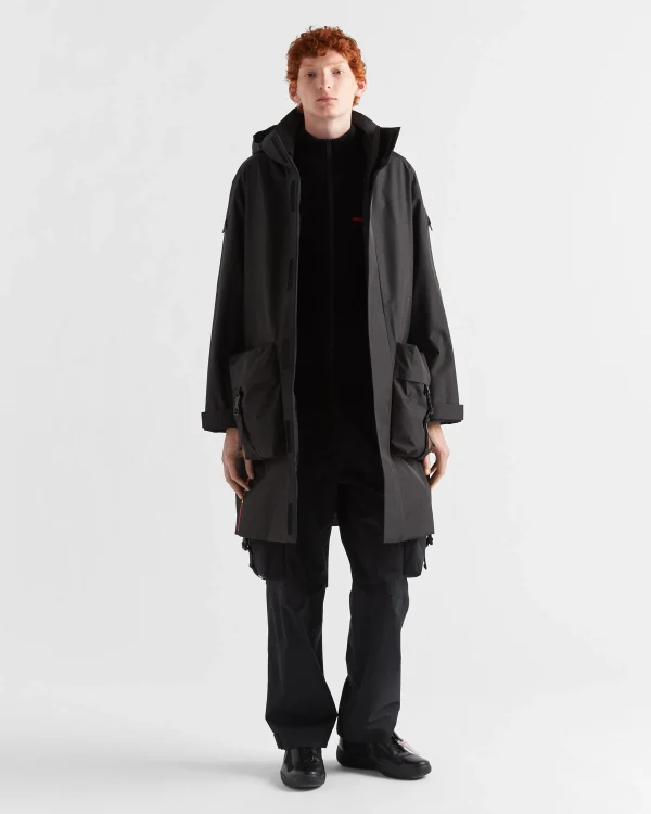 Men's Collection*Prada Recycled technical fabric raincoat Black