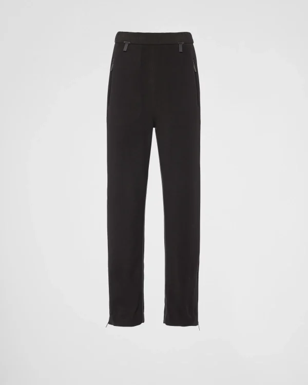 Women's Collection*Prada Recycled technical fleece joggers Black