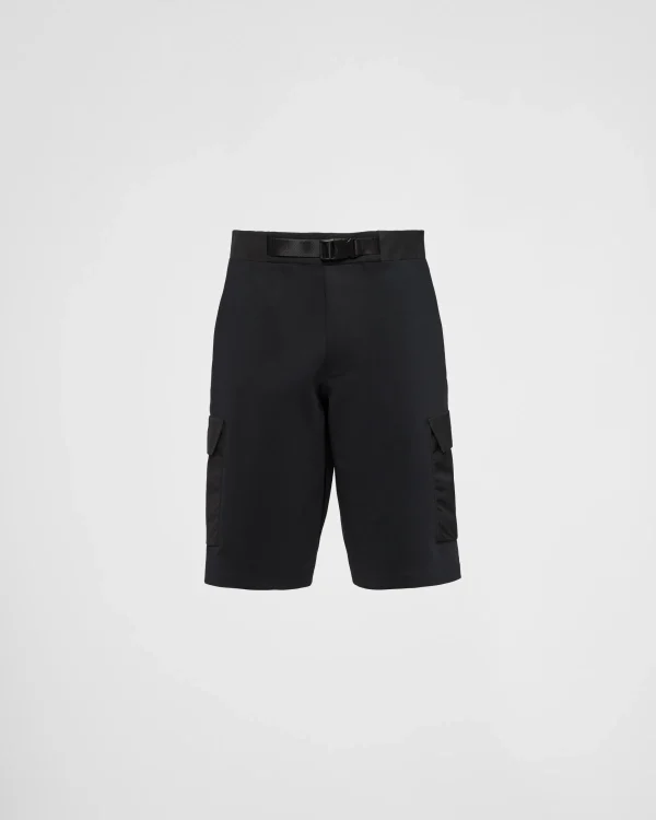 Men's Collection*Prada Recycled technical jersey Bermudas Black